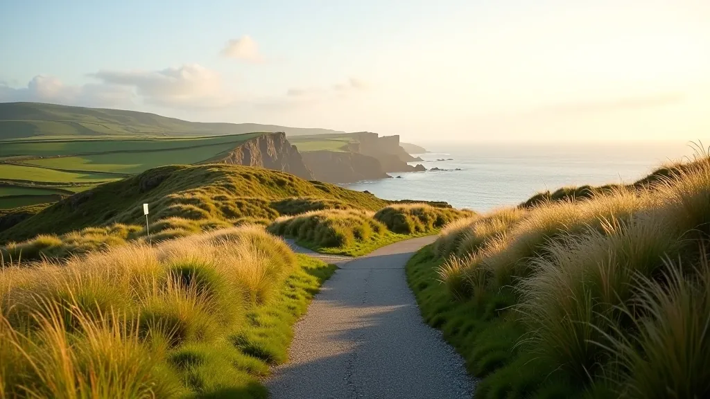 Coastal path along Sheep Head Peninsula with ocean views